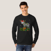 Xmas Holiday Reindeer Hat Santa Zebra Christmas   T-shirt (Voorkant volledig)