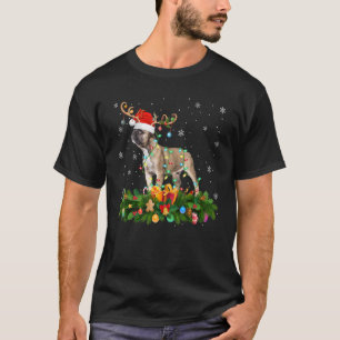 Xmas Holiday Reindeer Pet Santa French Bulldog Chr T-shirt