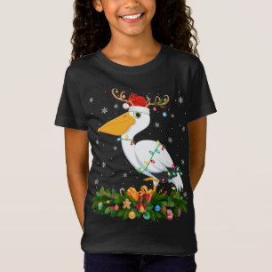 Xmas Holiday Reindeer Pet Santa Pelican Bird Chris T-shirt