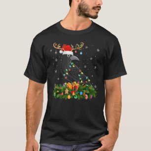 Xmas Holiday Reindeer Pet Santa Raven Bird Christm T-shirt