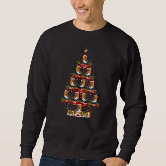 Xmas Holiday Santa American Robin Bird Christmas T Trui (Voorkant)