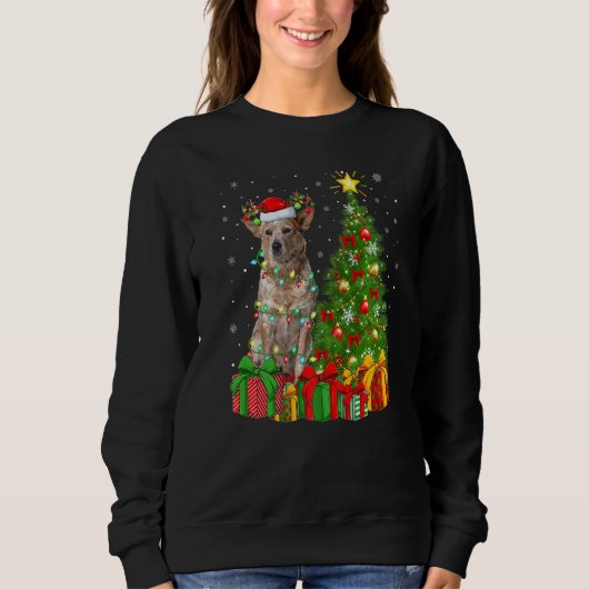 Xmas Holiday Santa Australian Cattle Dog Christmas Trui (Voorkant)
