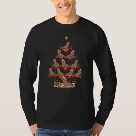 Xmas Holiday Santa Elephant Seal Christmas Tree   T-shirt (Voorkant)