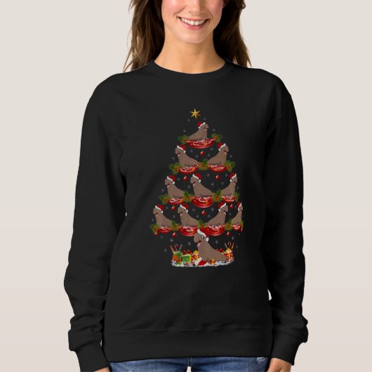 Xmas Holiday Santa Elephant Seal Christmas Tree   Trui (Voorkant)