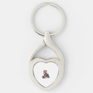 Xmas Holiday Santa Giant Schnauzer Dog Kerstmis Sleutelhanger
