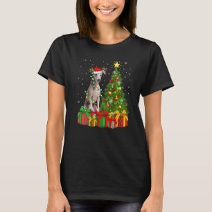 Xmas Holiday Santa Italy Greyhound Dog Kerstmis T-shirt