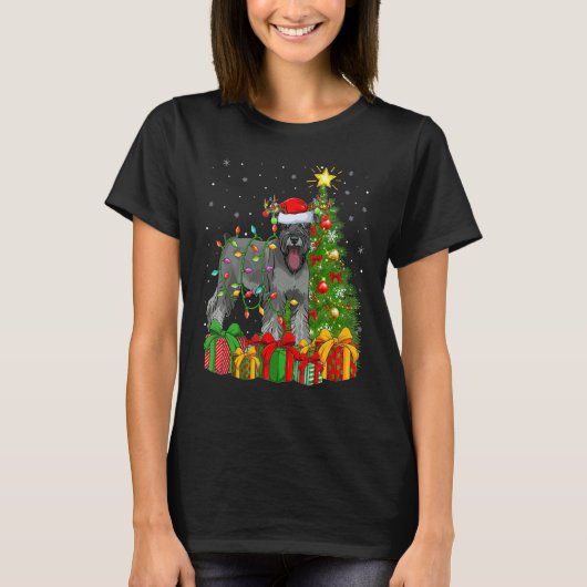Xmas Holiday Santa Miniature Schnauzer Dog Christm T-shirt (Voorkant)