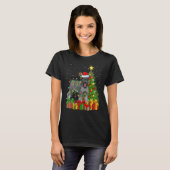 Xmas Holiday Santa Miniature Schnauzer Dog Christm T-shirt (Voorkant volledig)