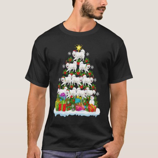 Xmas Holiday   Santa Samoyed Dog Christmas Tree T-shirt (Voorkant)