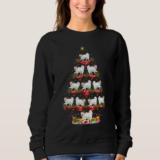 Xmas Holiday   Santa Samoyed Dog Christmas Tree Trui (Voorkant)