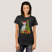 Xmas Holiday Santa Siamese Cat Christmas Tree T-shirt (Voorkant volledig)