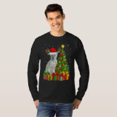 Xmas Holiday Santa Siamese Cat Christmas Tree T-shirt (Voorkant volledig)