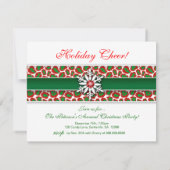 Xmas Holiday Snowflake Zebra Leopard Heart Kaart (Achterkant)