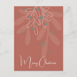 Xmas holidays mistletoe red briefkaart