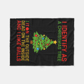 Xmas I Identify As A Christmas Tree Lit On The Out Fleece Deken (Voorkant (Horizontaal))