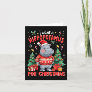 Xmas Ik wil een nijlpaard voor kerst Schattigee hi Kaart