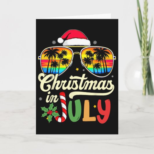 Xmas In July Sungles Beach Tropical Summer Vibes S Kaart (Voorkant)