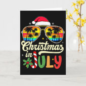 Xmas In July Sungles Beach Tropical Summer Vibes S Kaart (Gele Bloem)