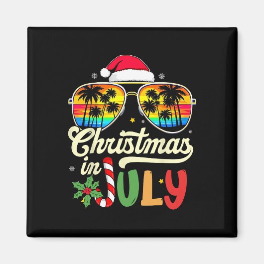 Xmas In July Sungles Beach Tropical Summer Vibes S Magneet (Voorkant)