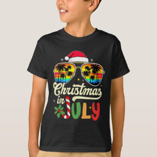 Xmas In July Sungles Beach Tropical Summer Vibes S T-shirt