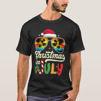 Xmas In July Sungles Beach Tropical Summer Vibes S T-shirt