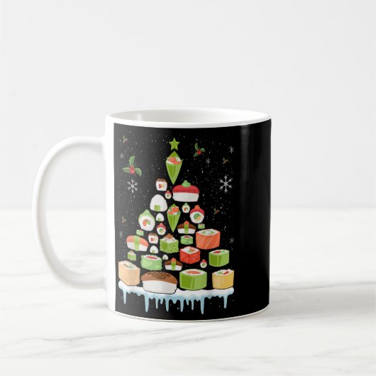 Xmas Japanese Sushi Christmas Tree Holiday Pajama  Koffiemok (Links)