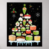 Xmas Japanese Sushi Christmas Tree Holiday Pajama  Poster (Voorkant)