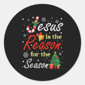 Xmas Jesus Is The Reason For The Season Christmas  Ronde Sticker (Voorkant)
