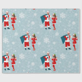 xmas joe biden santa kamala harris icy sneeuwflake cadeaupapier (Vlak)