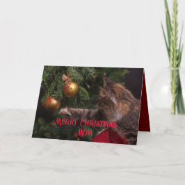 XMAS KAT KERST KAART VOOR MAMA