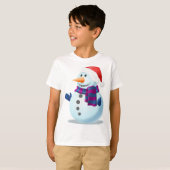 Xmas Kinder Sweatshirt-Snowman Design T-shirt (Voorkant volledig)
