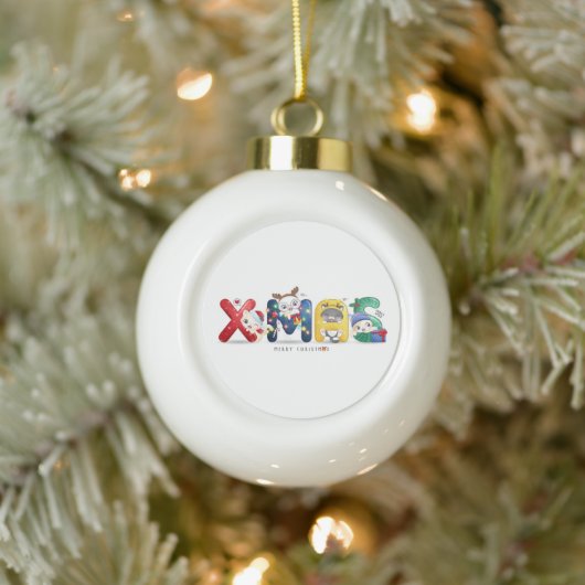 Xmas Kittens Keramische Bal Ornament (Boom)