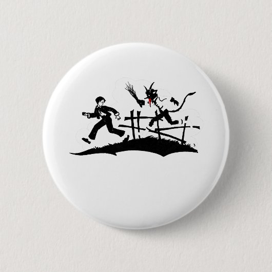 xmas krampus ronde button 5,7 cm (Voorkant)