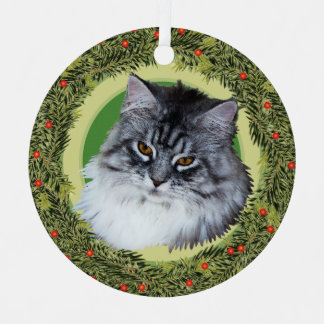 XMas Krans Maine Coon Cat Metalen Ornament