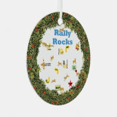 XMas Krans Rally Rocks Honden Metalen Ornament (Voorkant Rechts)