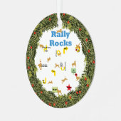 XMas Krans Rally Rocks Honden Metalen Ornament (Voorkant links)