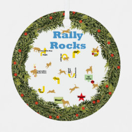 XMas Krans Rally Rocks Honden Metalen Ornament