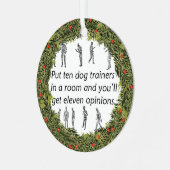 XMas krans tien hond trainers Metalen Ornament (Voorkant links)