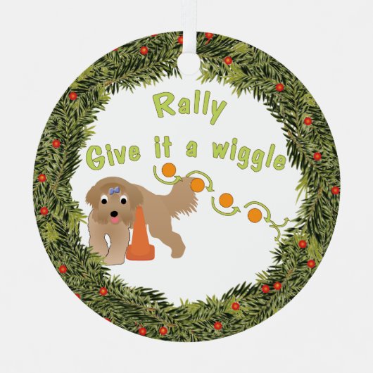 XMas Krans Wiggle Rally Metalen Ornament (Voorkant)