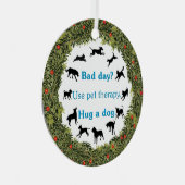 XMas kranstherapie PET v2 Metalen Ornament (Voorkant Rechts)