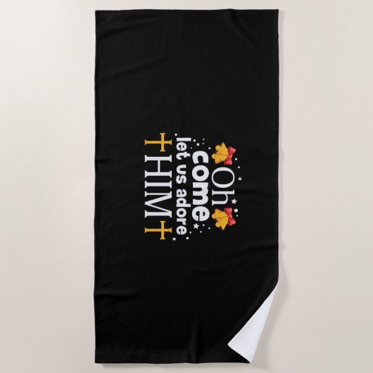 Xmas laat ons hem bewonderen strandlaken (Voorkant)