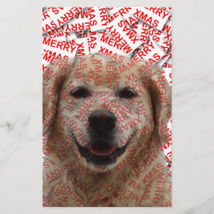 Xmas Lachende Gouden Retriever Hond Briefpapier