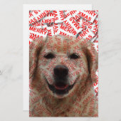 Xmas Lachende Gouden Retriever Hond Briefpapier (Voorkant / Achterkant)
