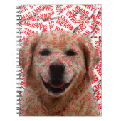 Xmas Lachende Gouden Retriever Hond Notitieboek (Voorkant)