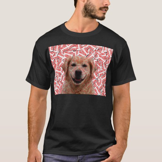 Xmas Lachende Gouden Retriever Hond T-shirt (Voorkant)