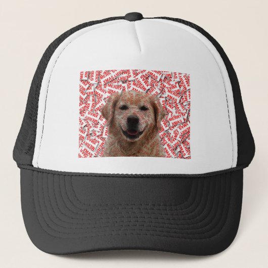 Xmas Lachende Gouden Retriever Hond Trucker Pet (Voorkant)