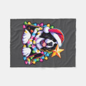 Xmas Landseer Newfoundland Dog Tangled Christmas L Fleece Deken (Voorkant (Horizontaal))