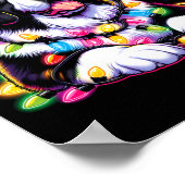 Xmas Landseer Newfoundland Dog Tangled Christmas L Poster (Hoek)