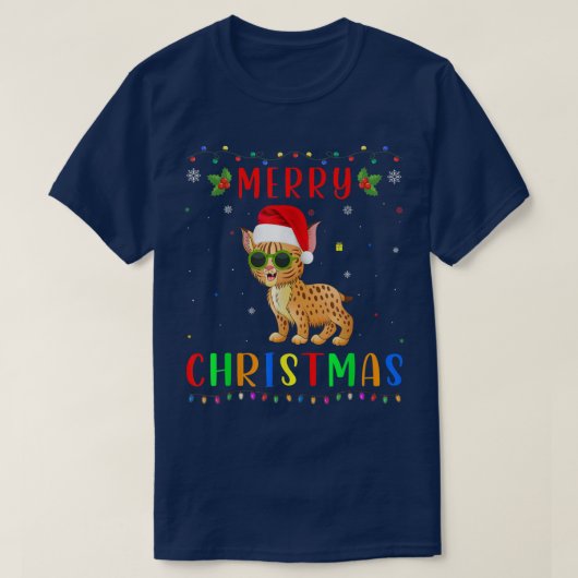 Xmas Light Bobcats-ontwerp voor kerstpasta T-shirt (Design voorkant)