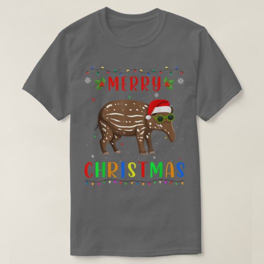 Xmas Light Tapir Design Matching Christmas Pajama  T-shirt (Design voorkant)